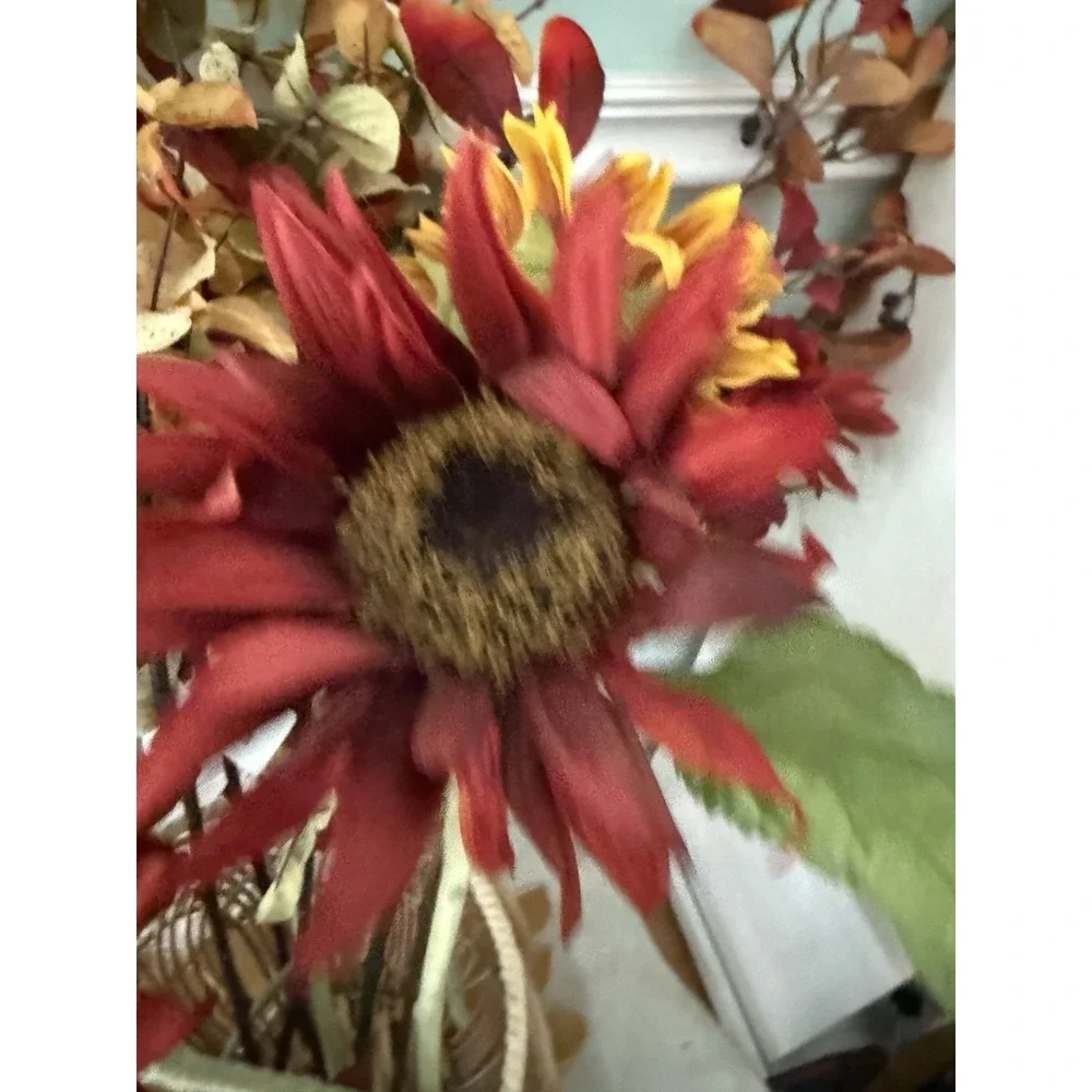 Pier One‎ Imports Faux Autumn Flower Sunflowers Leaves Big Lot